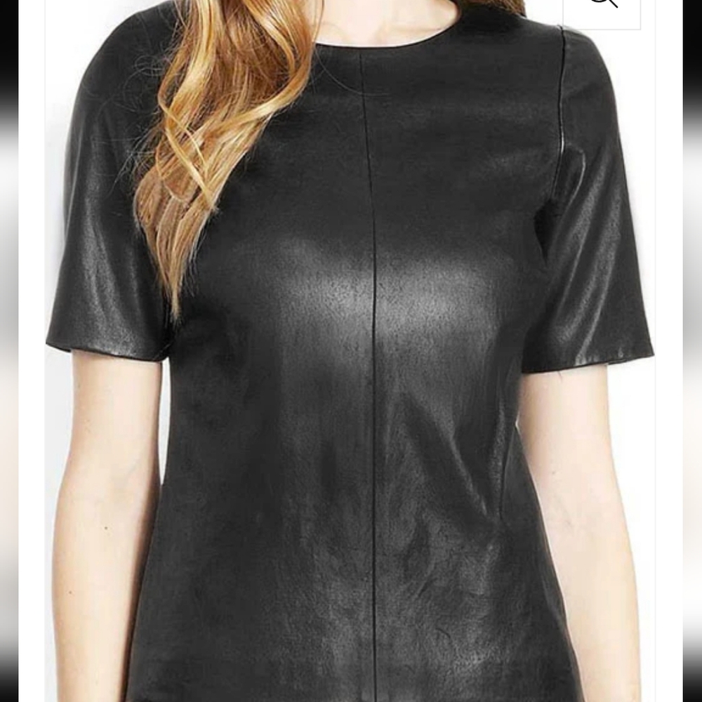 See By Chloe Black Leather Top NWT